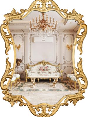 Gold Baroque French Vintage Wall Mirror- 17 * 26.5in Decorative Mirror for Bathroom, Bedroom, Living Room, Hallway