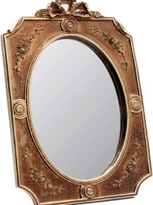 Antique Decorative Wall Mirror Vintage Hanging Mirror Desktop Mirror Table Mirror 9.1 x 6.5 inchs Oval