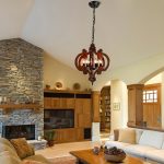 Wood Farmhouse Chandelier 6 Lights Vintage Rustic Ceiling Pendant Light French Country Retro Antique Hanging Light for Living Room Bedroom Foyer Dark Walnut