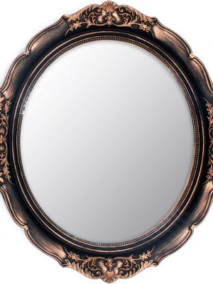 13.1 x 14.8 inchs Decorative Wall Mirror,Vintage Hanging Mirrors for Bedroom Living-Room Dresser Decor Oval (Vintage Gold Bronze)