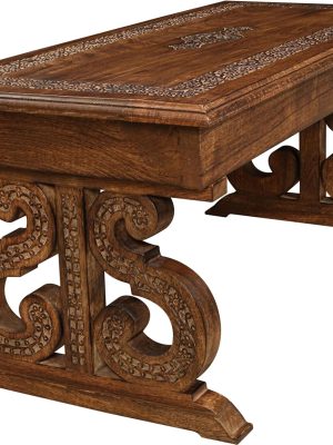 Coffee Table,Wood Coffee Tables for Living room,Living room Centre Table,Wooden Coffee Table Made from Mango wood,Rectangular Wooden coffee Table,Tea Table,Wood Accent Table- 40x18 Inch Burnt