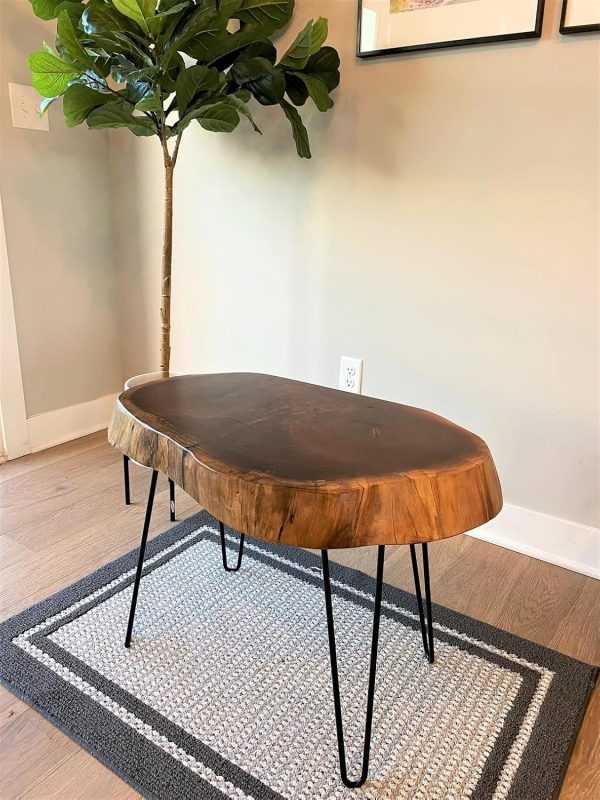 Attractive Live Edge Round Coffee Table Dining Table Corner Table Hallway Table Office Table Counter Table Center Table Side/End Table Bedside Table Home Décor (18" Inches Tall, 66 x 66 Inches)