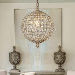 1-Light W12 in. Retro Antique Gold Globe Chandelier Small Crystal Vintage Chandelier Cage-Style Shade Pendant Light for Kitchen Island Sphere Chandelier for Bedoom